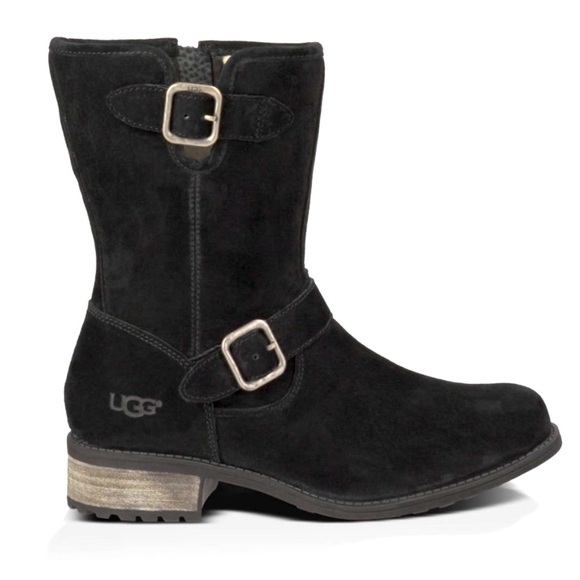 UGG Shoes - UGG Chaney Suede Buckle Fur Lined Boots